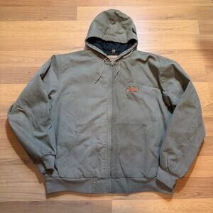 Men's Swingster Brown Canvas Quilted Dekalb Corn Seed Active Work Jacket Sz 2XL